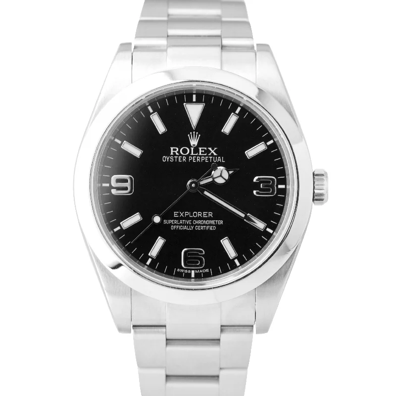 Sports Watches for Outdoor Activities-Rolex Explorer I Black 39mm Stainless Steel 3-6-9 Swiss Oyster Watch 214270