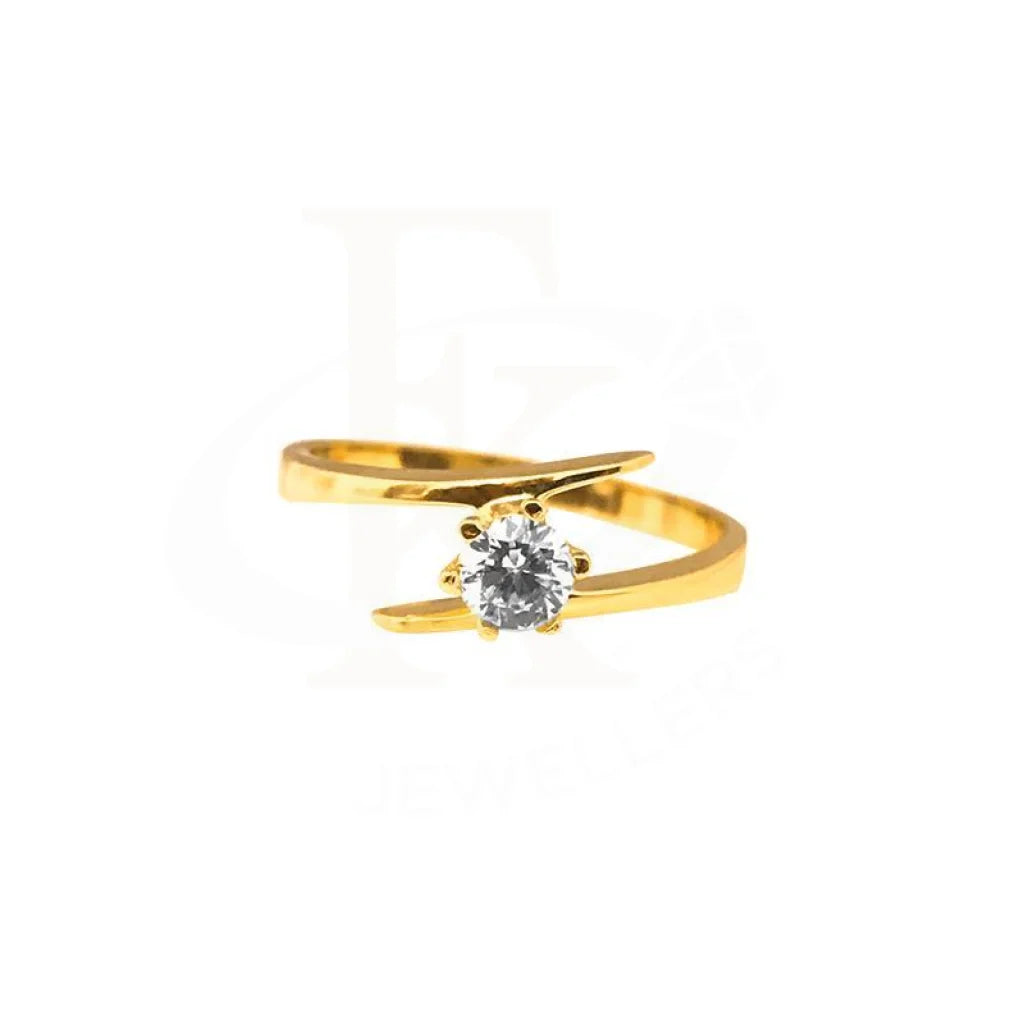 Designer Engagement Ring with Diamonds-Gold Solitaire Ring 18KT - FKJRN1504