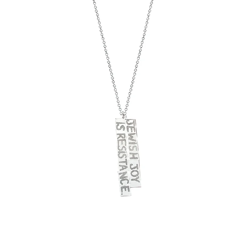 Long Pendant Necklace-Jewish Joy is Resistance