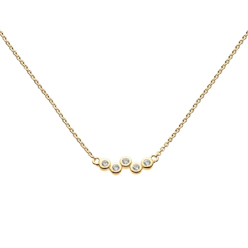 Geometric Necklace for Fashionable Women-Gold Vermeil Cubic Zirconia Scatter Necklace