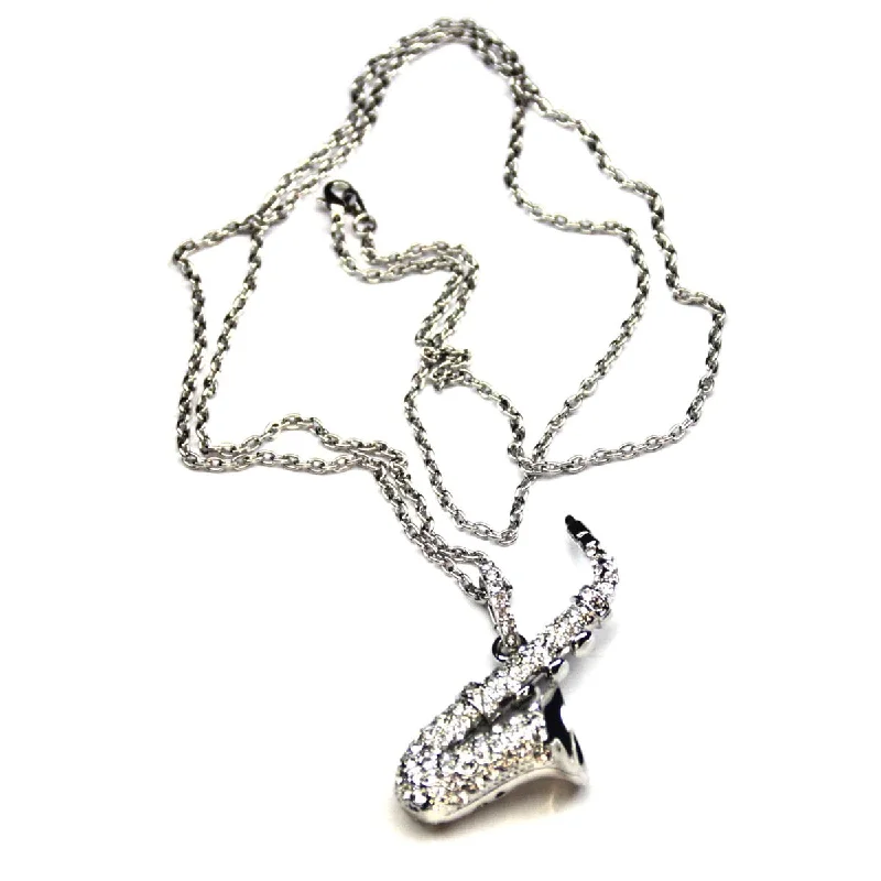 Sapphire Necklace for Special Events-Saxophone Pendant Necklace