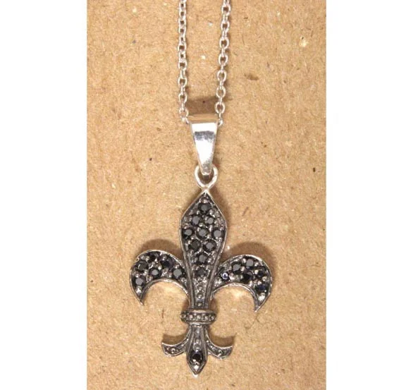 Fine Gold Necklace for Luxury Look-Fleur De Lis Necklace Sterling Silver