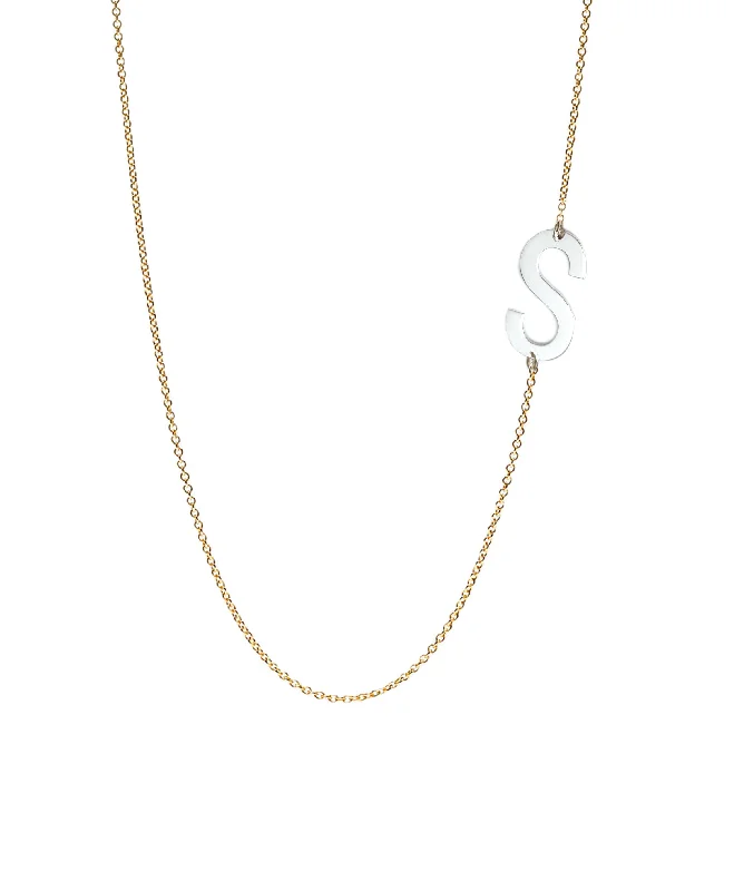 Silver Necklace for Everyday Wear-Juno Initial Necklace