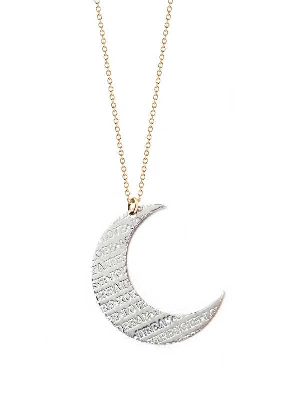 Custom Necklace with Name-Inspirations Crescent Moon Necklace