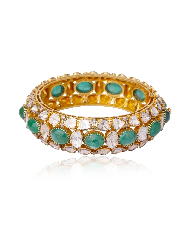 Statement Bangles for Traditional Style-Anita Polki And Diamond Bangle