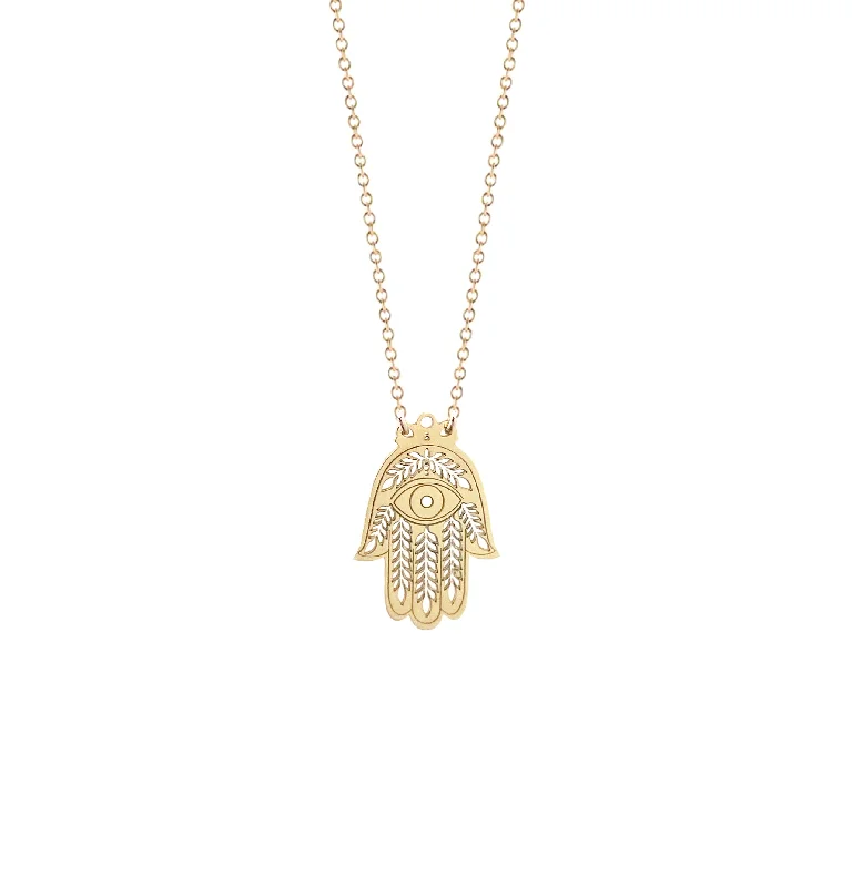 Chunky Necklace for Daytime Look-Lily Hamsa Necklace