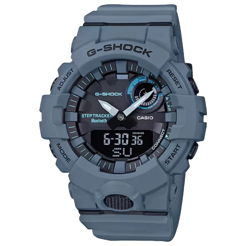 Classic Watches for Men with Leather Strap-G-Shock Move in Blue-Gray