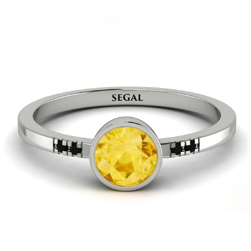 Customizable Gemstone Ring for Women-Bezel Minimalist Citrine Ring - Kinsley No. 606