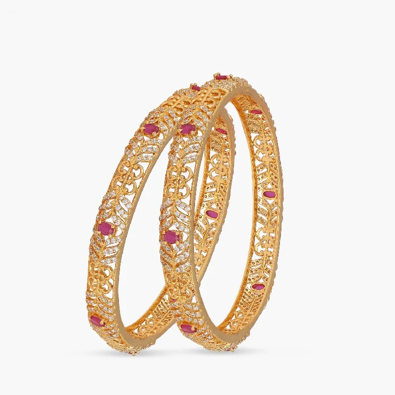 Adjustable Gold Bangles for Women-Altan Delicate CZ Bangles