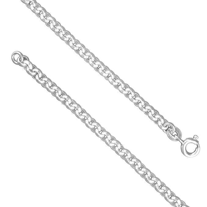 Classic Choker Necklace for Women-Sterling Silver Heavy Round Belcher Chain - Various Lengths