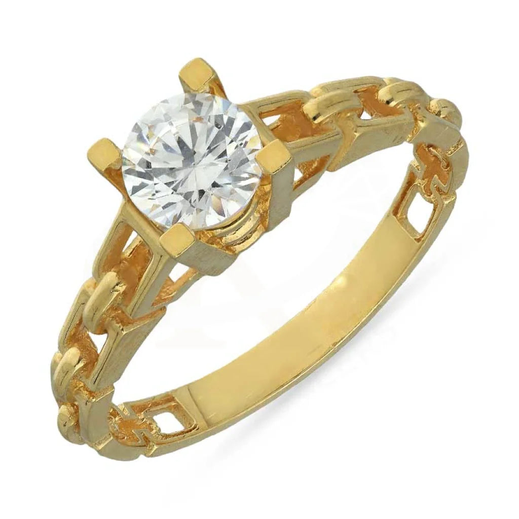 Simple Engagement Ring for Minimalist Style-Gold Solitaire Ring 18KT - FKJRN18K3097