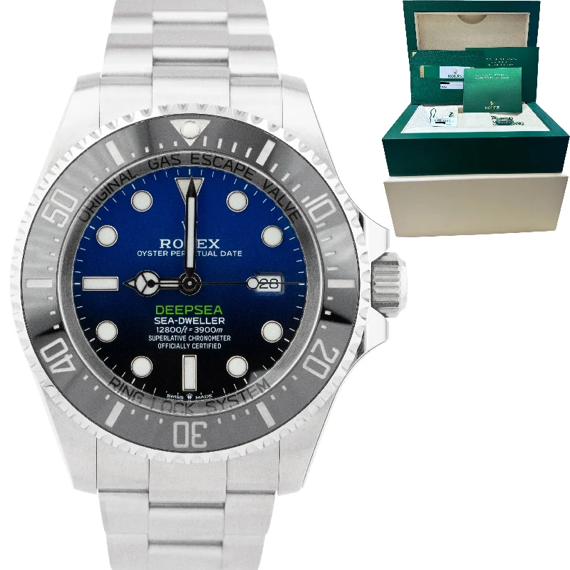 Men's Watch with Blue Dial for Stylish Look-STICKERED Rolex Sea-Dweller Deepsea James Cameron Blue Steel 44mm 126660 Watch