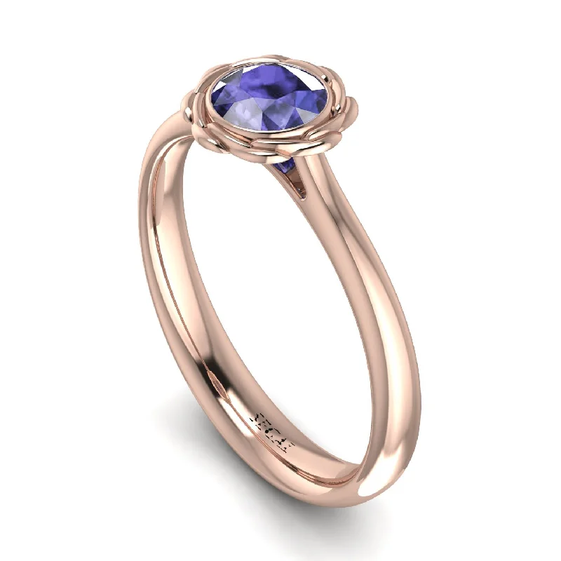 Sapphire Engagement Ring for Women-Solitaire Minimalist Tanzanite Ring - Eden No. 202