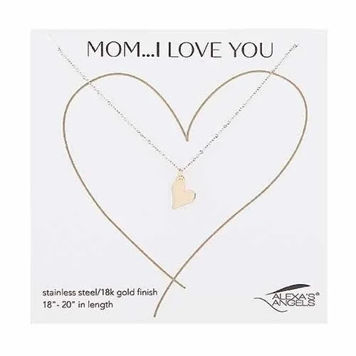 Gold Necklace with Charm for Fashion-Gold Heart Necklace for Mom