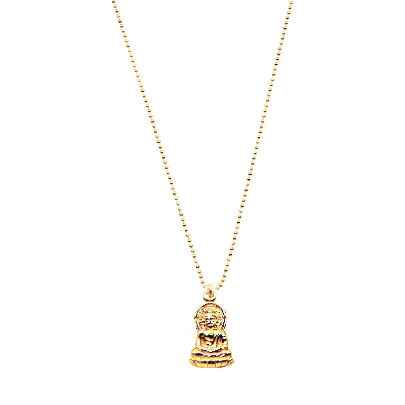 Vintage Style Chain Necklace-Meditating Buddha Necklace