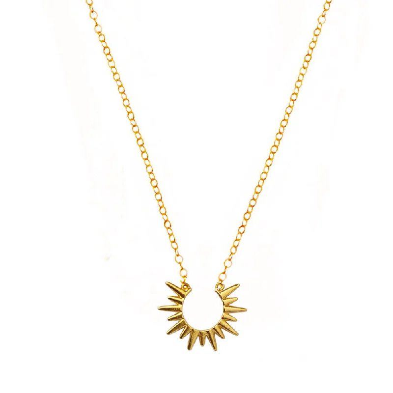 Gold and Silver Necklace for Casual Looks-Sun Ray Necklace