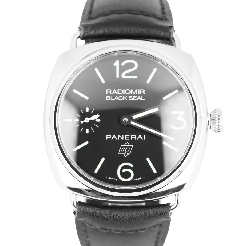 Waterproof Smart Watches for Fitness Enthusiasts-Panerai Radiomir Black Seal Stainless Steel Black 45mm PAM00380 OP6826 LTD Watch