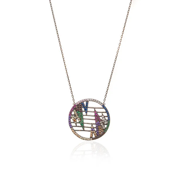 Rainbow Necklace for Festivals-Stormy Necklace