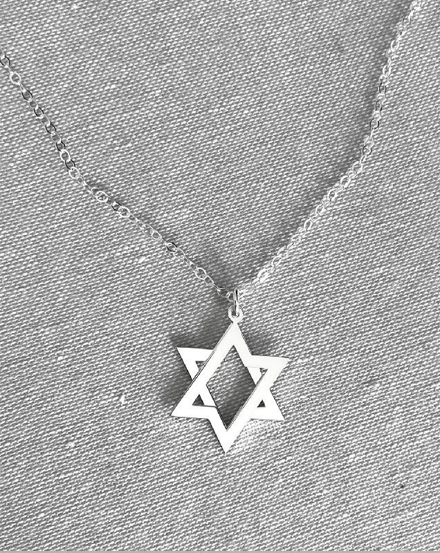 Classic Silver Necklace for Women-Or Movable Star of David Necklace