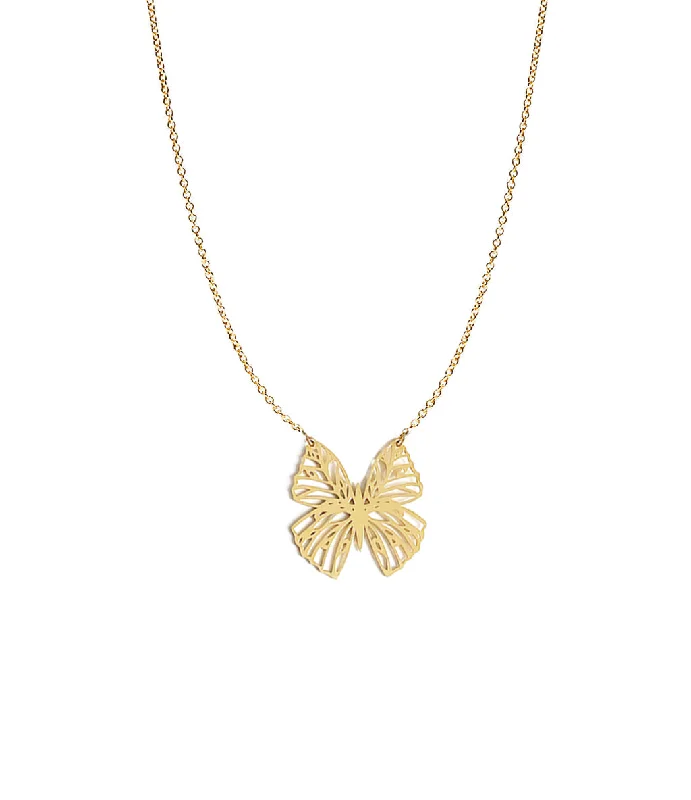 Statement Necklace for Women-Filigree Butterfly Necklace