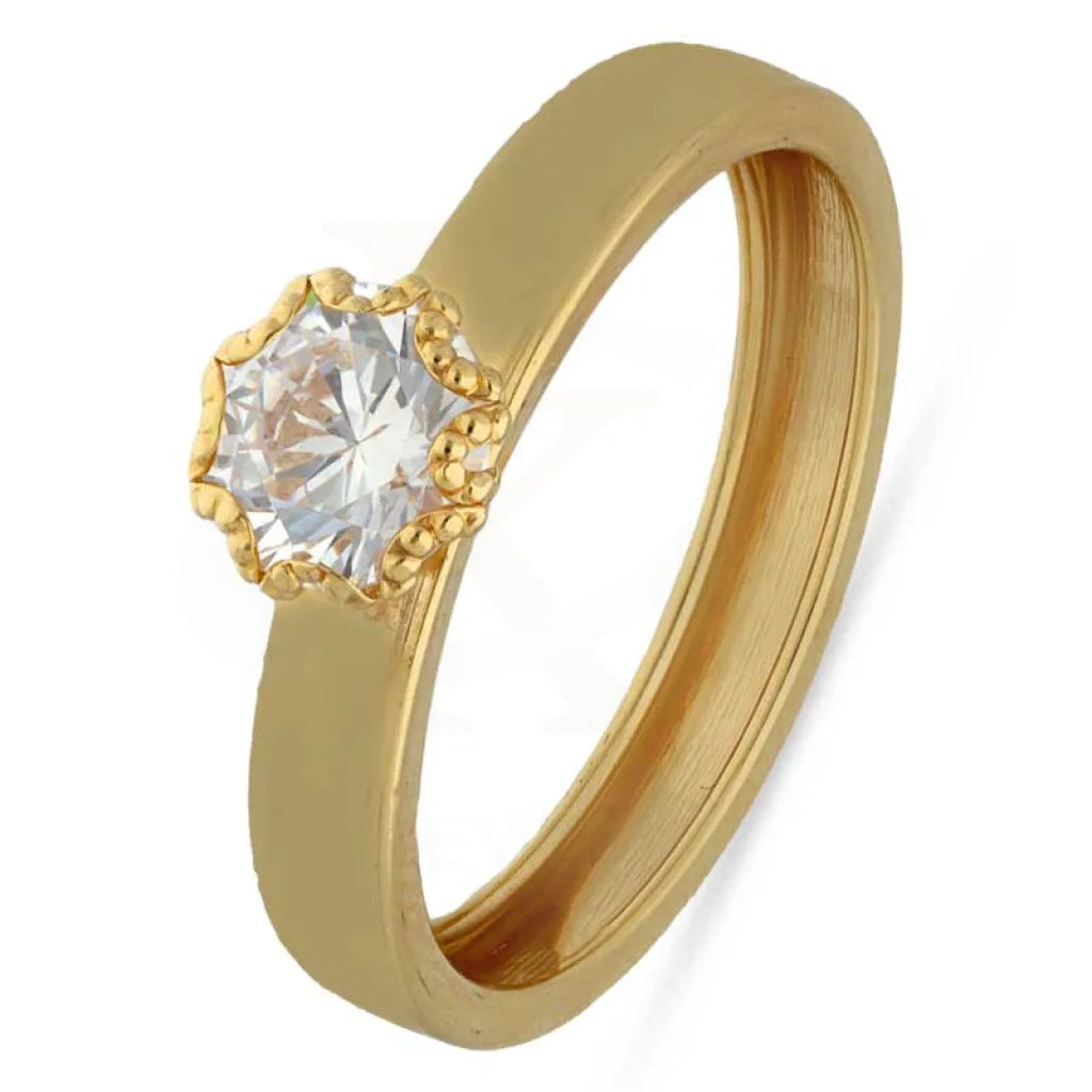 Bridal Ring Set for Weddings-Gold Solitaire Ring 18KT - FKJRN18K3256