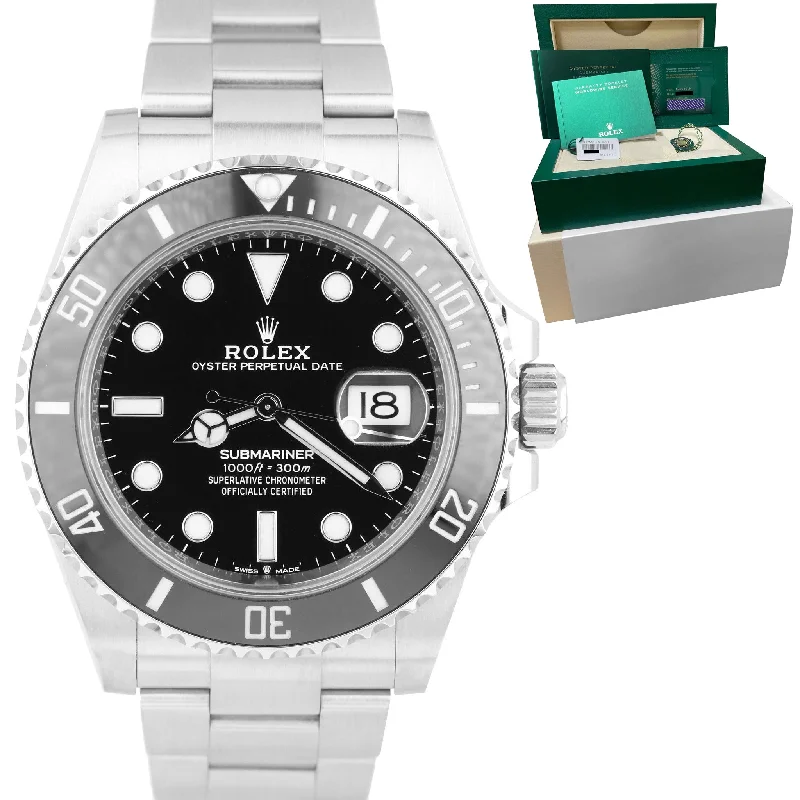 Women's Watches with Gemstone Details for Luxury-BRAND NEW JAN 2023 Rolex Submariner Date 41mm Steel Black 126610 LN CARD B+P