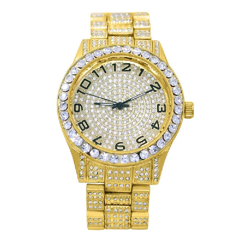 Women's Digital Watches with Stylish Features-Big Baller Iced Out Bling Hip Hop Watch