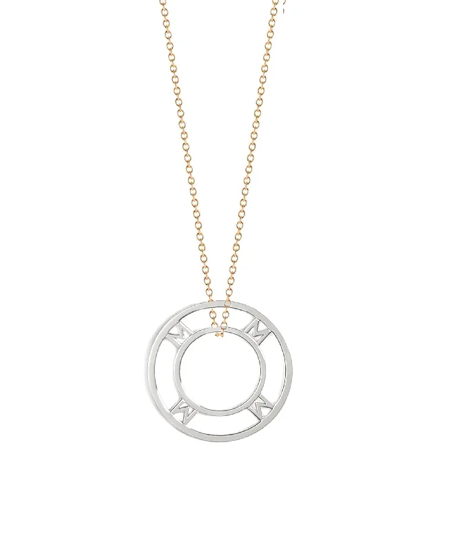 Long Necklace with Gemstones-Atlas Initial Token Necklace