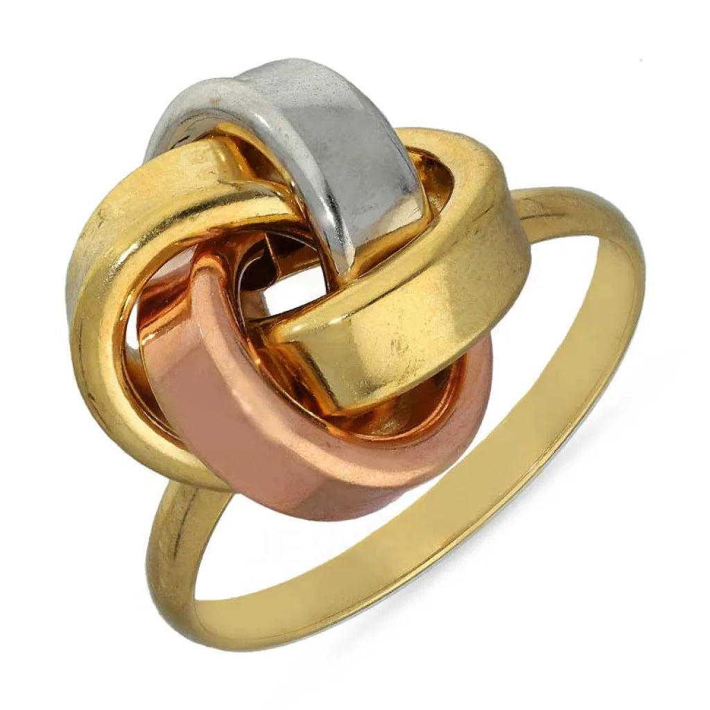 Custom Wedding Band for Couples-Gold Tri Tone Knot Ring 18KT - FKJRN18K3099