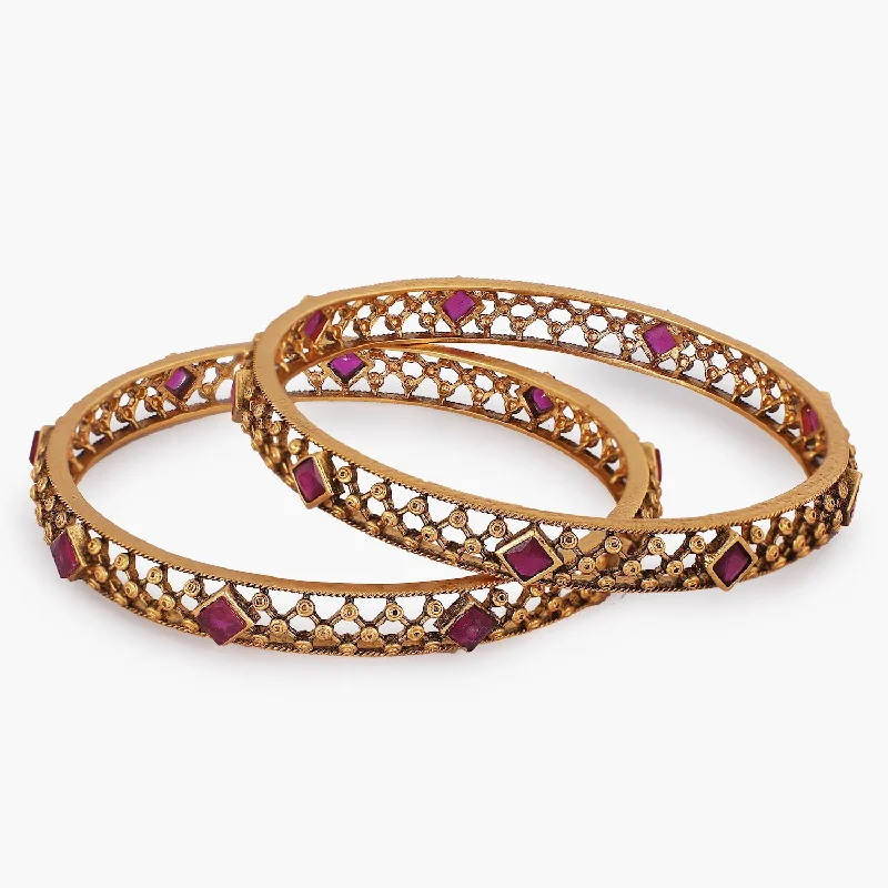 Classic Rose Gold Bangles for Weddings-Oma Antique Bangles