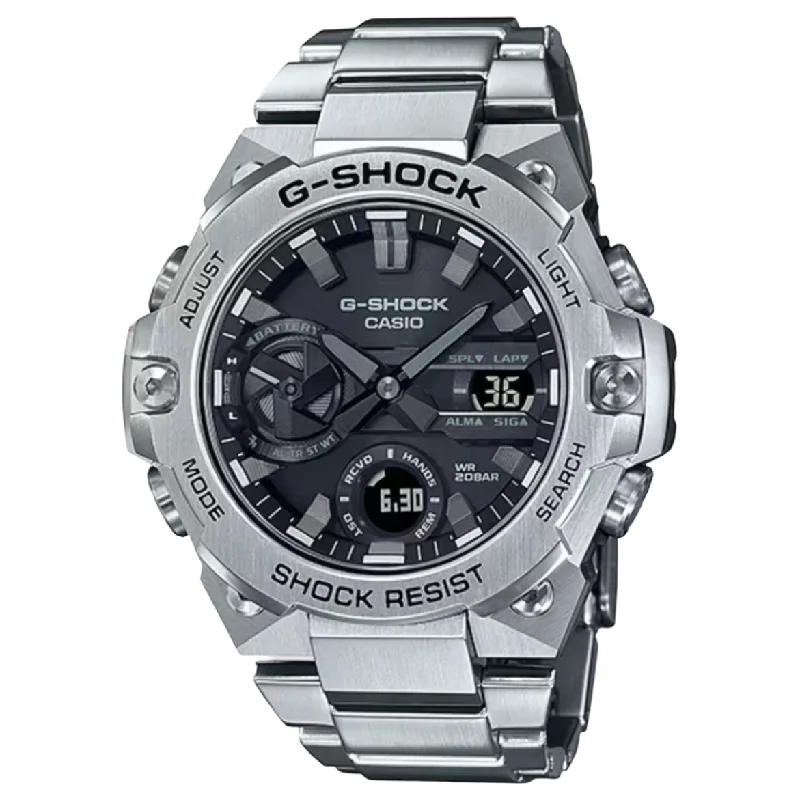 Stainless Steel Watches for Men-G-Shock G-Steel Silver & Black