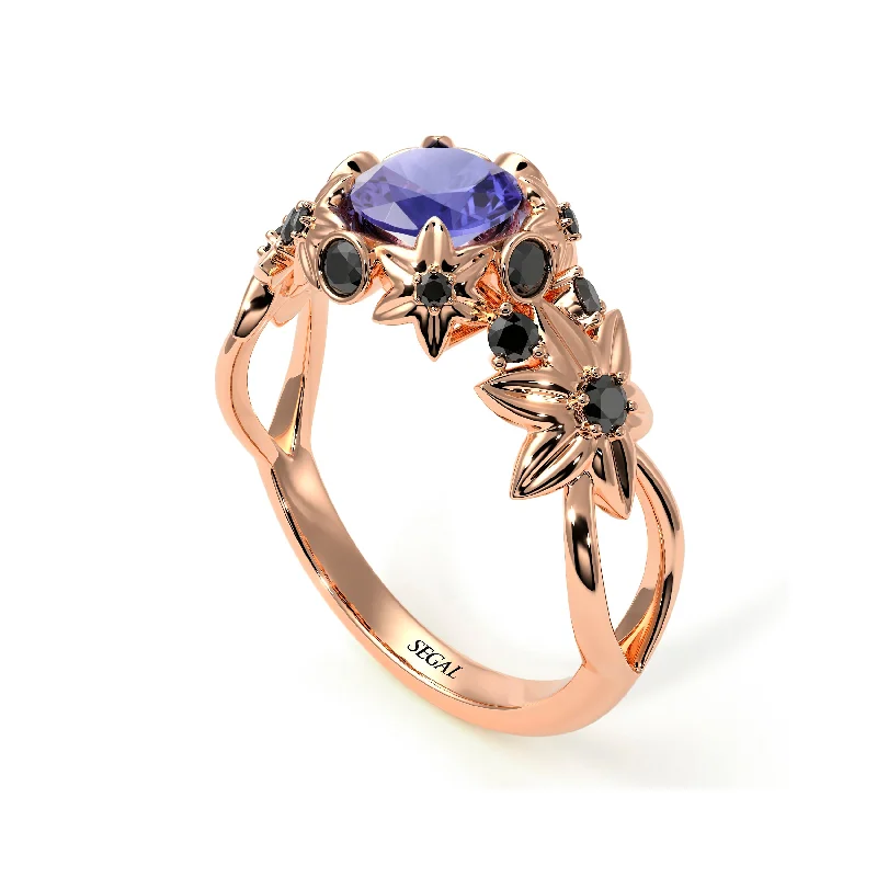 Handcrafted Engagement Ring for Women-Flowers And Branches Tanzanite Ring - Katherine no. 205