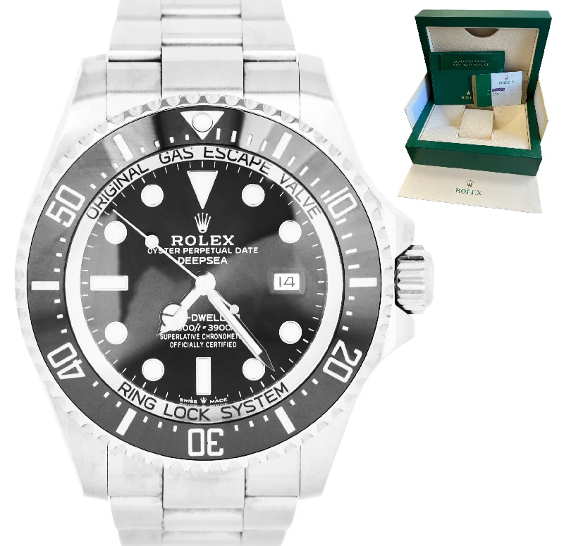 Classic Watches for Men with Simple Designs-Rolex Sea-Dweller Deepsea Black 44mm Stainless Steel Watch 126660 BOX PAPERS