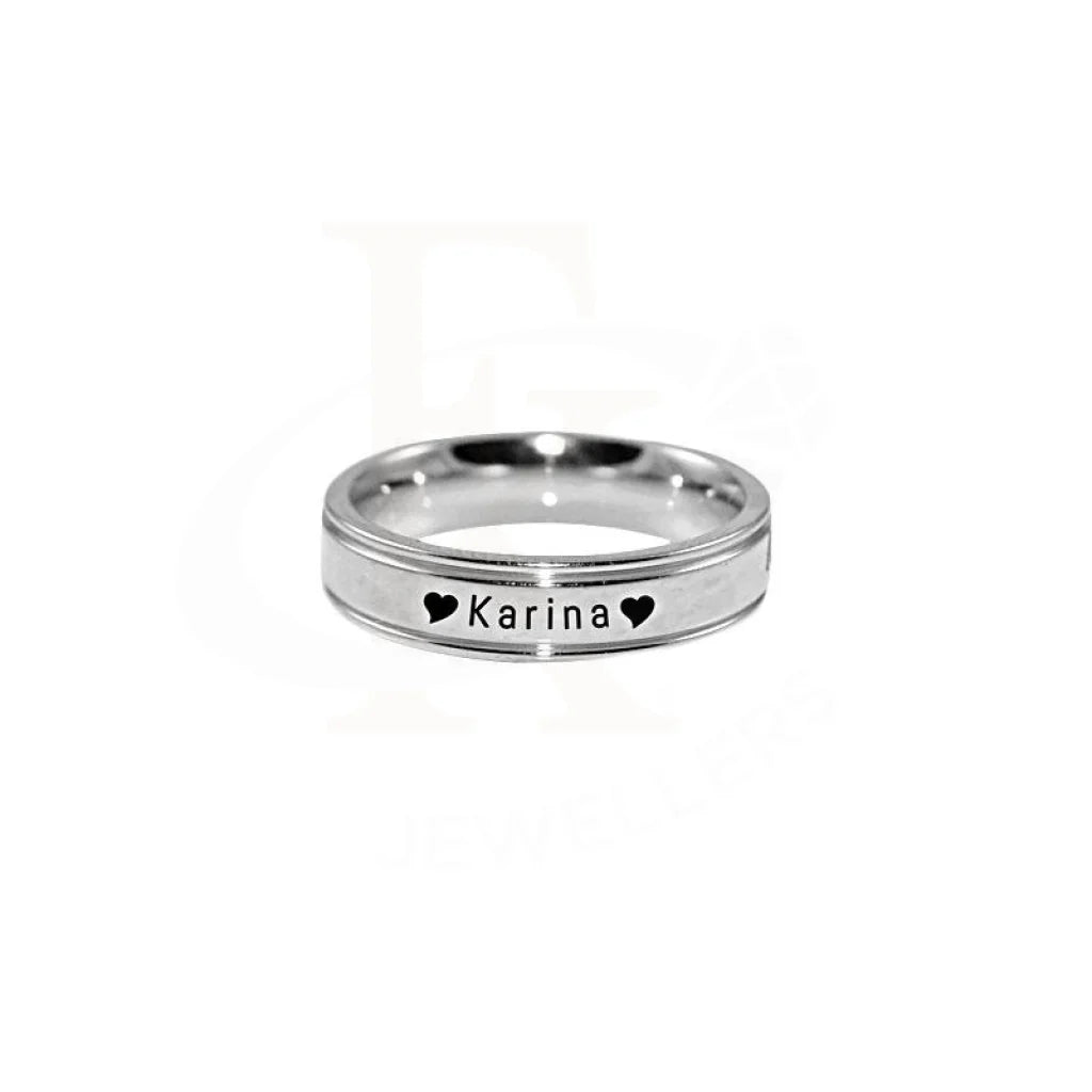 Simple Gemstone Ring for Fashion-Silver 925 Name Engraved Ring - FKJRN2054