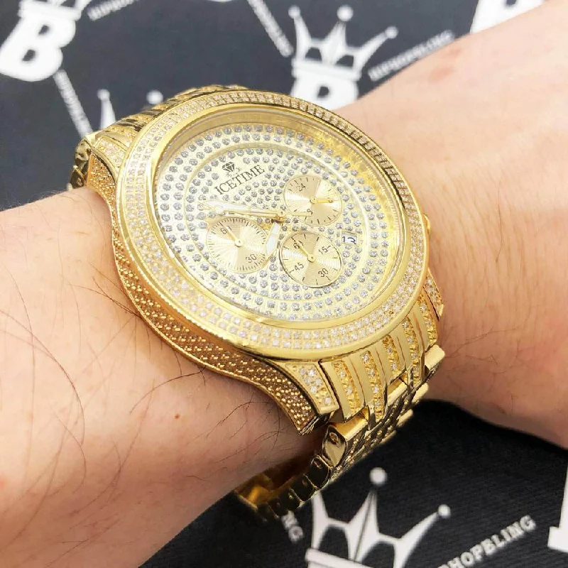 Vintage-Inspired Watches for Men-Prince 3.00cttw Diamond Hip Hop IceTime Watch