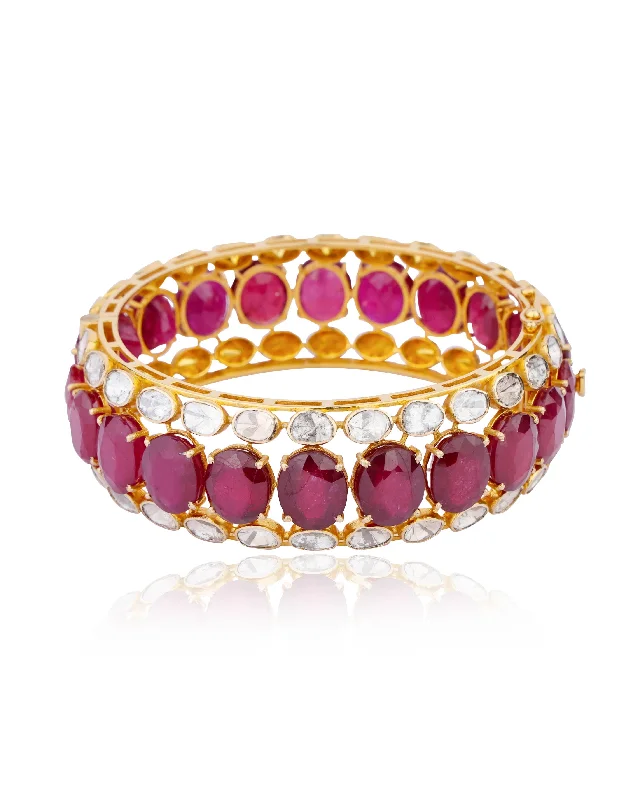 Colorful Bangles for Festivals-Salma Polki Bangles