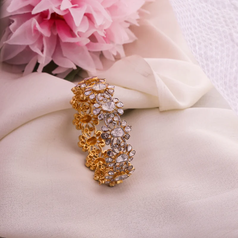 Bridal Bangles with Pearls-Laila Polki And Diamond Bangle