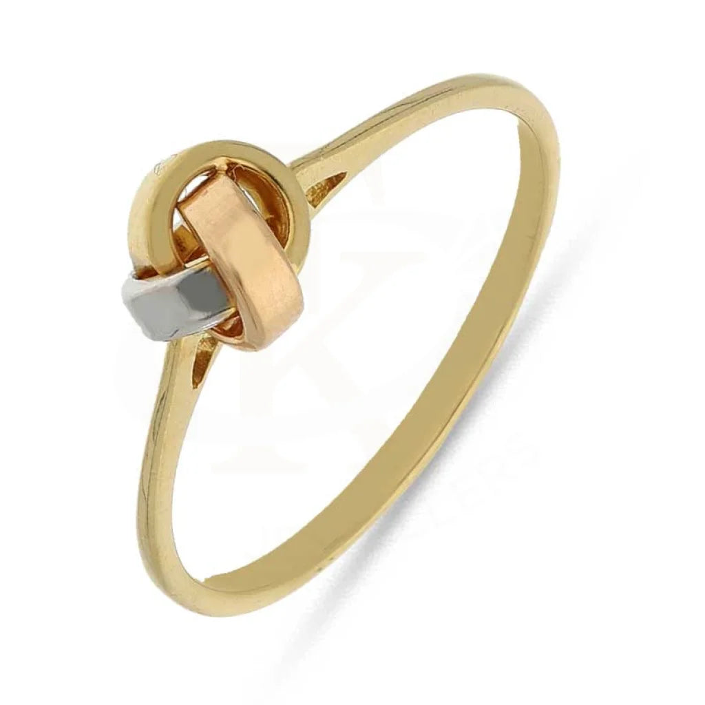 Luxury Wedding Ring for Women-Tri Tone Gold Knot Ring 18KT - FKJRN18K3781