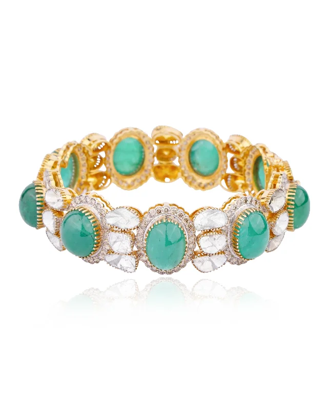 Large Statement Bangles for Women-Inanya Polki And Diamond Bangle