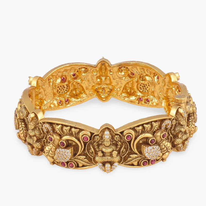 Gold Bangles with Crystal Accents-Ayudha Antique Temple Bangles