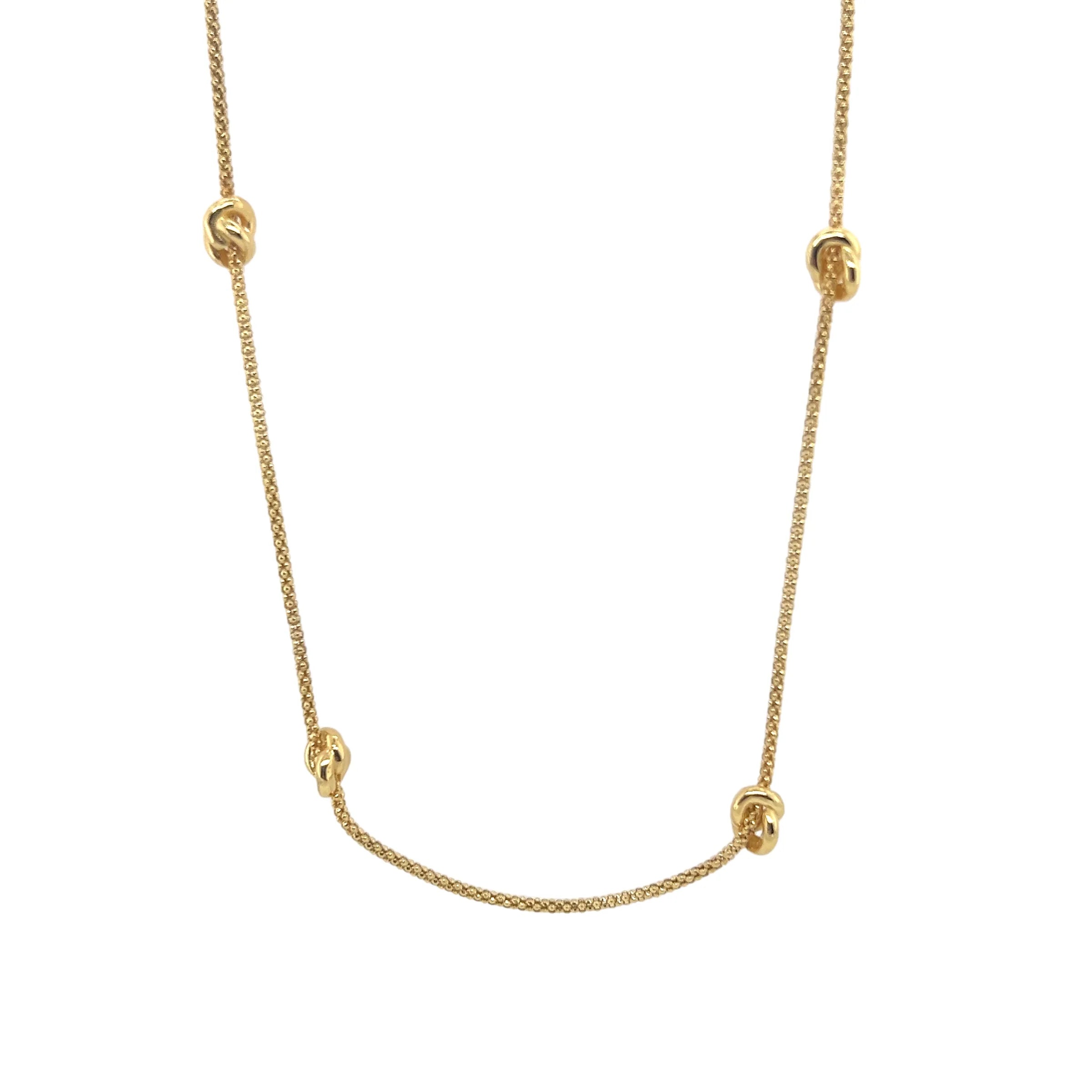 Chain Necklace with Pendant for Women-Gold Vermeil Knot Necklace