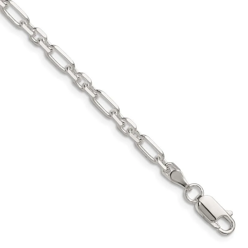 Vintage Style Bracelet with Charms-Sterling Silver D/C 4mm 3 Short Plus 1 Long Cable Link Chain Bracelet