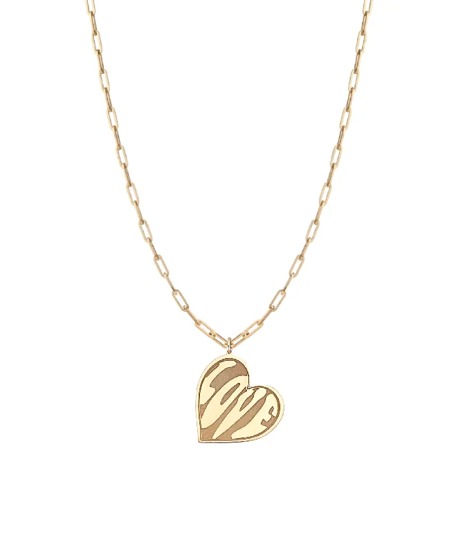 Gold Necklace with Charm for Fashion-Shira Heart Medallion Necklace