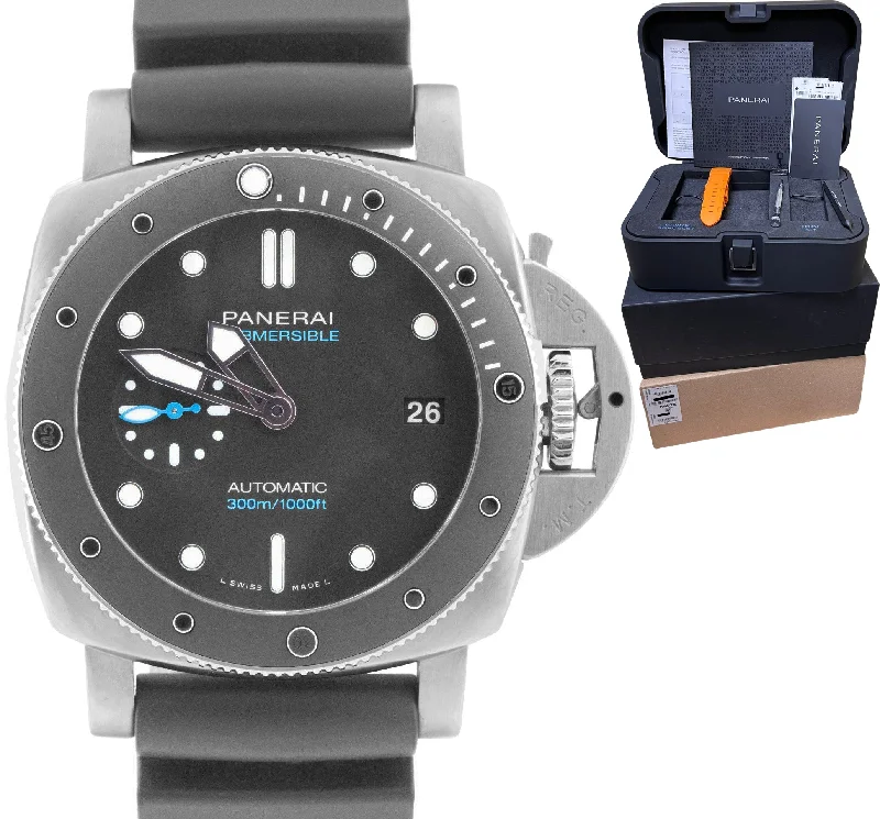 Solar Powered Smart Watches for Women-Panerai Submersible PAM 683 Black Automatic 42mm Stainless Steel Watch PAM00683