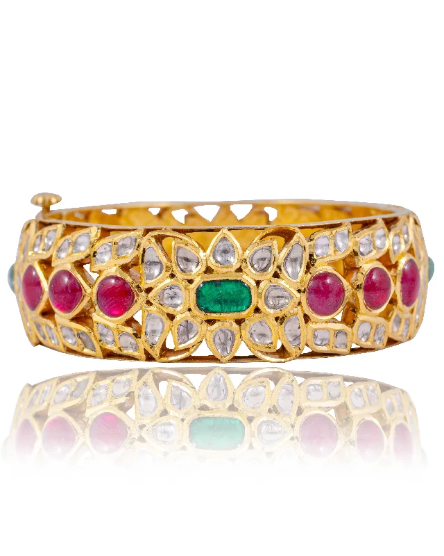 Colorful Enamel Bangles for Summer-Himani Jadau Polki Bangle