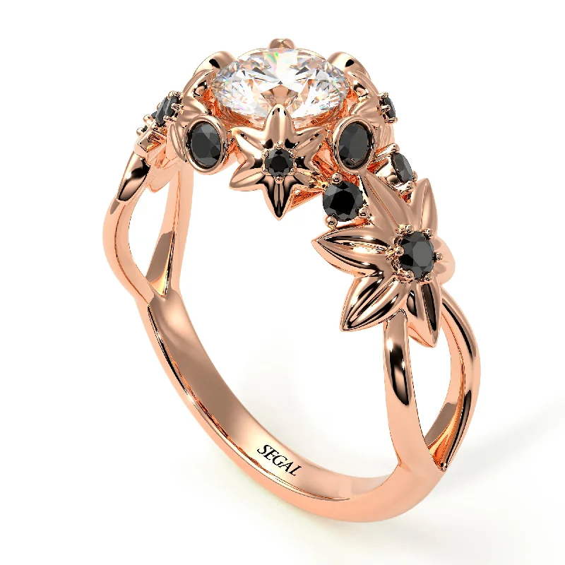 Men’s Silver Ring for Fashion-Flowers And Branches Diamond Ring - Katherine no. 26