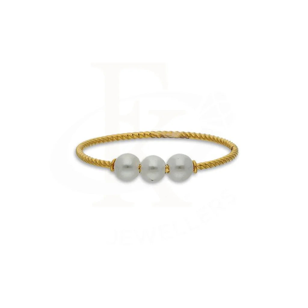 Gold Ring with Gemstones-Gold Pearl Ring 21KT - FKJRN21K2724