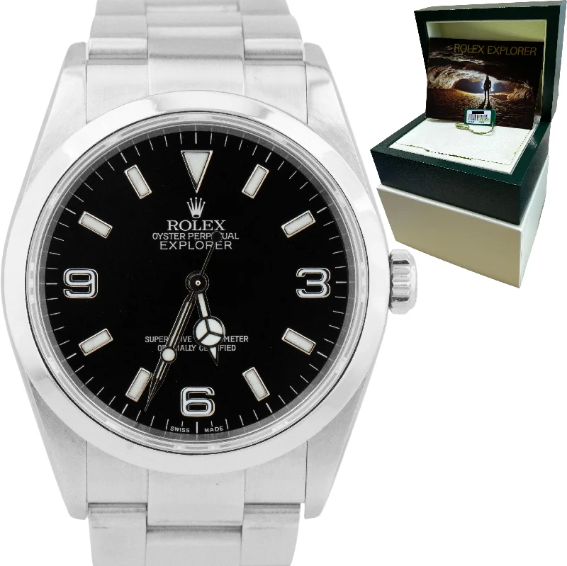 Durable Watches for Outdoor Activities-UNPOLISHED Rolex Explorer I Black 36mm 3-6-9 Stainless Steel Oyster Watch 114270