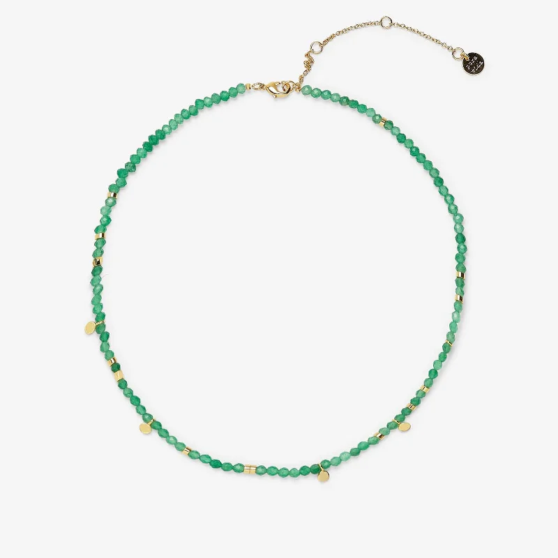 Wedding Necklace for Brides-Jade Beaded Choker