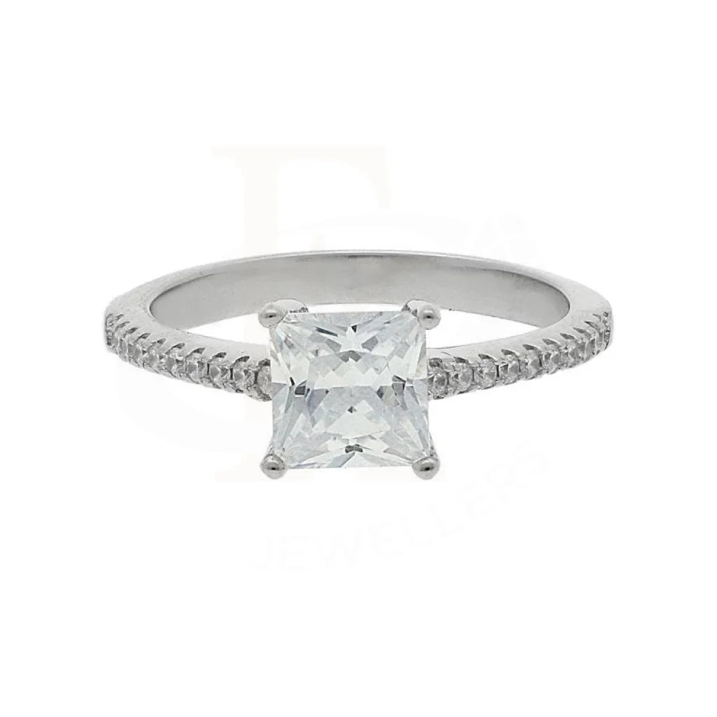 Unique Gold Ring for Fashionistas-Sterling Silver 925 Princess Cut Solitaire Ring - FKJRN2077